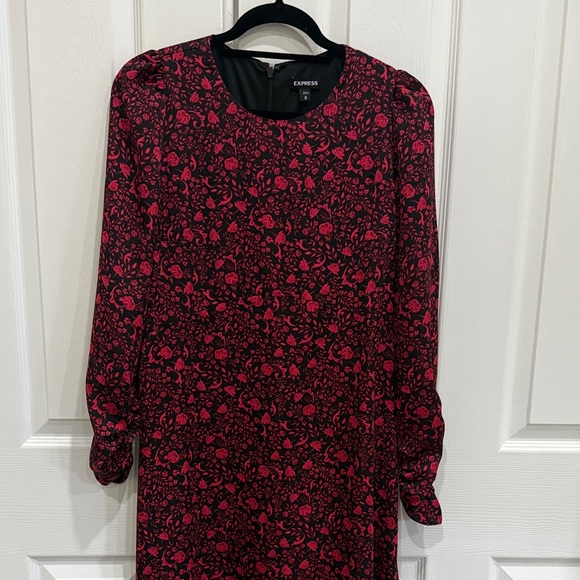 Express Black and Pink Long Sleeve Dress - Picture 1 of 4
